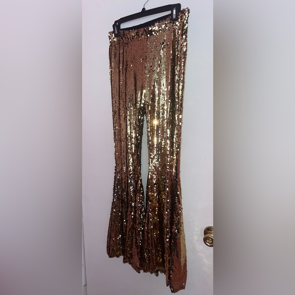 Gold sequin pants